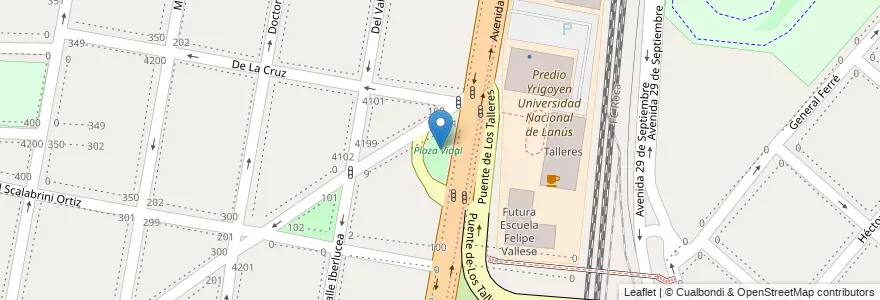 Mapa de ubicacion de Plaza Vidal en Argentinië, Buenos Aires, Partido De Lanús, Remedios De Escalada.