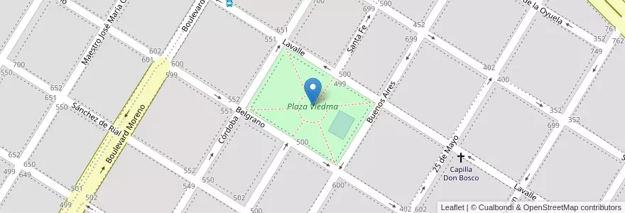 Mapa de ubicacion de Plaza Viedma en アルゼンチン, ブエノスアイレス州, Partido De Patagones, Carmen De Patagones.