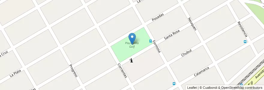 Mapa de ubicacion de Plaza Villa Golf en Arjantin, Buenos Aires, Partido De Ezeiza, La Unión.
