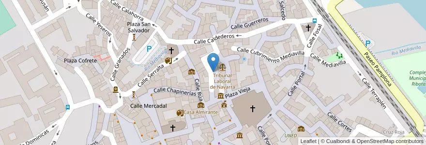 Mapa de ubicacion de Plaza Yehuda Ha Levi en Espanha, Navarra, Navarra, Tudela.