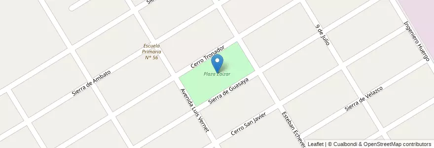 Mapa de ubicacion de Plaza Zaizar en Arjantin, Buenos Aires, Partido De Esteban Echeverría, 9 De Abril.
