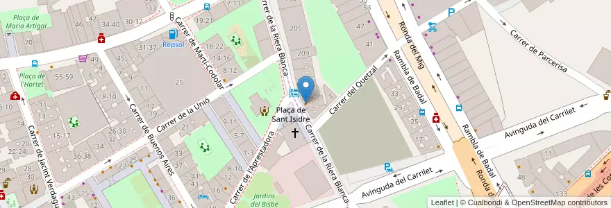 Mapa de ubicacion de Plazas en Spagna, Catalunya, Barcelona, Barcelonès, Barcelona.
