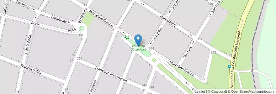 Mapa de ubicacion de Plazoleta 22 de Abril en Argentinië, Buenos Aires, Partido De Patagones, Carmen De Patagones.