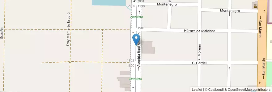 Mapa de ubicacion de Plazoleta en 阿根廷, 恩特雷里奥斯省, Departamento Villaguay, Distrito Lucas Al Sud, Villaguay.