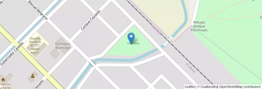Mapa de ubicacion de Plazoleta en الأرجنتين, ريو نيغرو, Departamento Valcheta, Valcheta.
