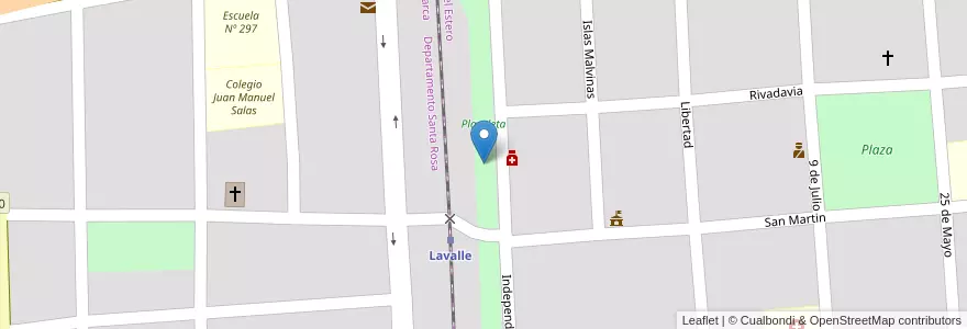 Mapa de ubicacion de Plazoleta en الأرجنتين, Santiago Del Estero, Departamento Guasayán, Lavalle.