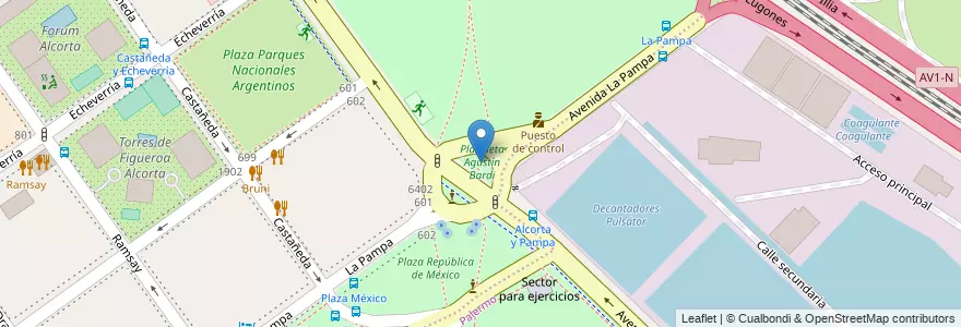 Mapa de ubicacion de Plazoleta Agustín Bardi, Belgrano en Аргентина, Буэнос-Айрес, Буэнос-Айрес, Comuna 13.