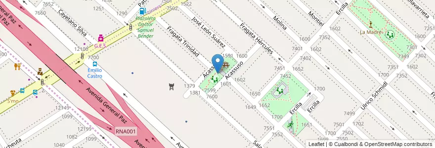 Mapa de ubicacion de Plazoleta Alfredo Lorenzo Palacios, Mataderos en Argentinië, Ciudad Autónoma De Buenos Aires, Buenos Aires.