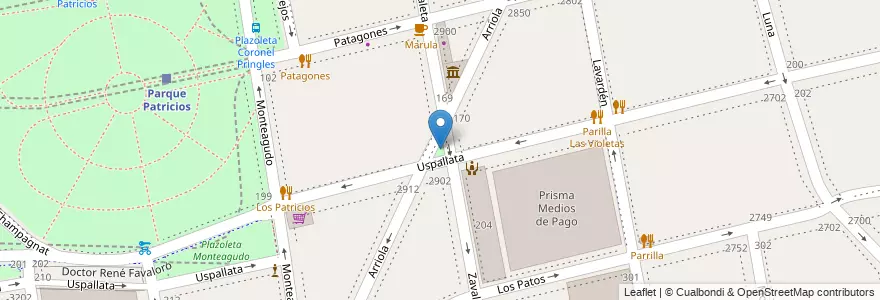 Mapa de ubicacion de Plazoleta Arriola, Parque Patricios en 阿根廷, Ciudad Autónoma De Buenos Aires, Comuna 4, 布宜诺斯艾利斯.