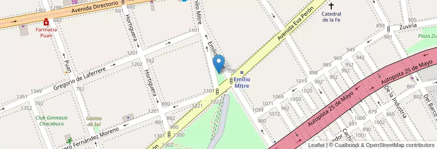 Mapa de ubicacion de Plazoleta Avelino Gutierrez, Parque Chacabuco en آرژانتین, Ciudad Autónoma De Buenos Aires, Comuna 7, Buenos Aires.