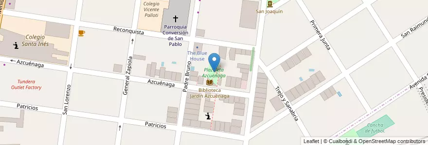 Mapa de ubicacion de Plazoleta Azcuénaga en 阿根廷, 布宜诺斯艾利斯省, Partido De Lomas De Zamora, Turdera.