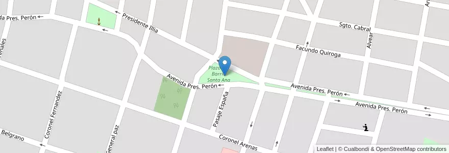 Mapa de ubicacion de Plazoleta Barrio Santa Ana en آرژانتین, Jujuy, Departamento El Carmen, Municipio De El Carmen, El Carmen.