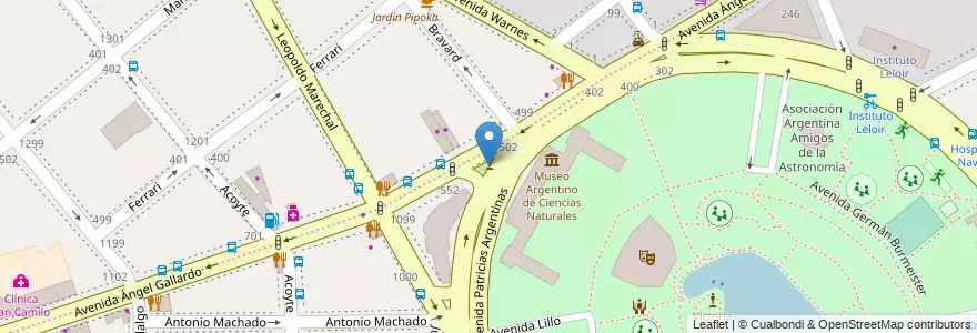 Mapa de ubicacion de Plazoleta Base Marambio, Caballito en Arjantin, Ciudad Autónoma De Buenos Aires, Buenos Aires, Comuna 6.