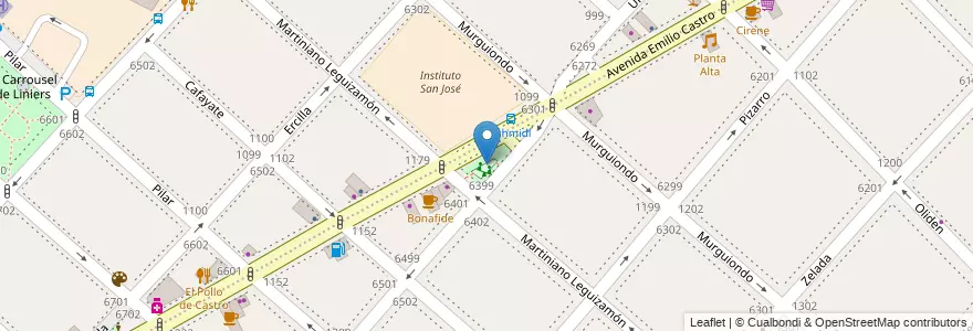 Mapa de ubicacion de Plazoleta Beato Luis Guanella, Mataderos en Argentinië, Ciudad Autónoma De Buenos Aires, Comuna 9, Buenos Aires.
