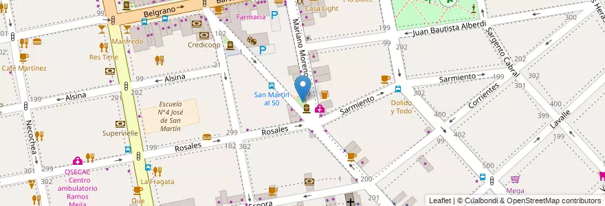 Mapa de ubicacion de Plazoleta Belgrano en Arjantin, Buenos Aires, Partido De La Matanza, Ramos Mejía.