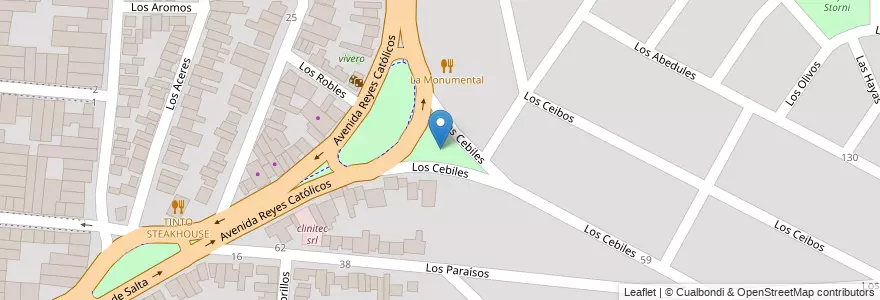Mapa de ubicacion de Plazoleta Bernardo O' Higgins en Аргентина, Сальта, Capital, Municipio De Salta, Salta.