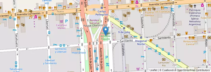 Mapa de ubicacion de Plazoleta Bernardo Paqueta, San Nicolas en アルゼンチン, Ciudad Autónoma De Buenos Aires, Comuna 1, ブエノスアイレス.