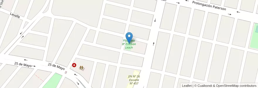 Mapa de ubicacion de Plazoleta Bº Esteban Leach en Arjantin, Jujuy, Departamento San Pedro, Municipio De San Pedro De Jujuy.