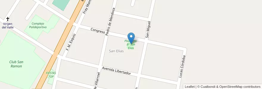 Mapa de ubicacion de Plazoleta-Bº San Elias en Argentinië, Tucumán, Departamento Monteros, Municipio De Villa Quinteros.