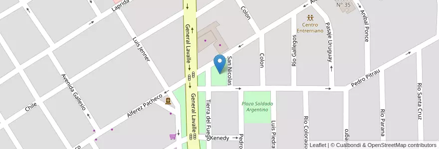 Mapa de ubicacion de Plazoleta Bomberos Voluntarios en Argentina, Buenos Aires, Partido De Zárate.