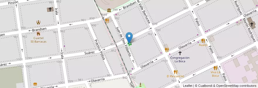 Mapa de ubicacion de Plazoleta Brigadier Estanislao López, Boca en Argentinië, Ciudad Autónoma De Buenos Aires, Comuna 4, Buenos Aires.