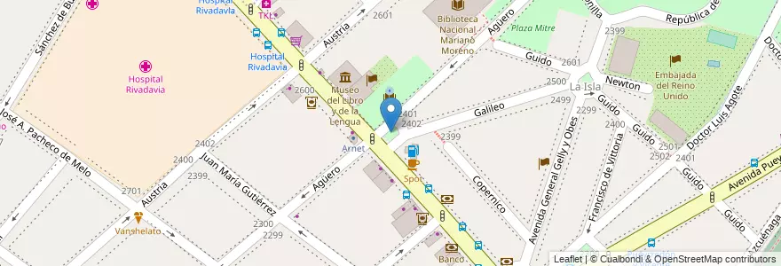 Mapa de ubicacion de Plazoleta C. González Pecotche, Recoleta en آرژانتین, Ciudad Autónoma De Buenos Aires, Comuna 2, Buenos Aires.