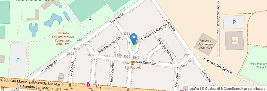 Mapa de ubicacion de Plazoleta Carlos de la Púa, Agronomia en Аргентина, Буэнос-Айрес, Буэнос-Айрес, Comuna 15.
