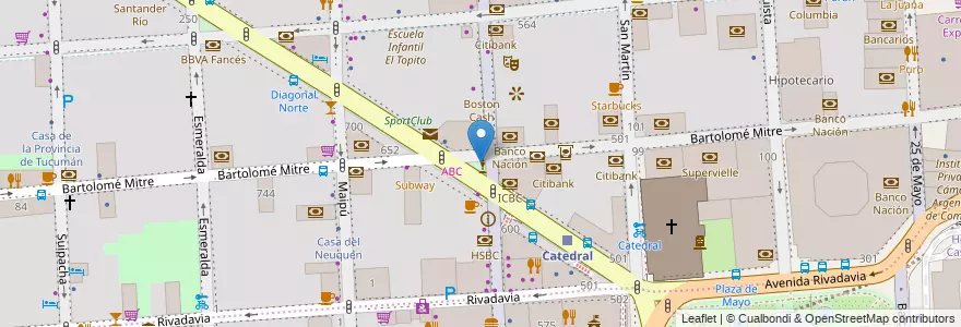 Mapa de ubicacion de Plazoleta Ciriaco Ortiz, San Nicolas en 阿根廷, Ciudad Autónoma De Buenos Aires, Comuna 1, 布宜诺斯艾利斯.