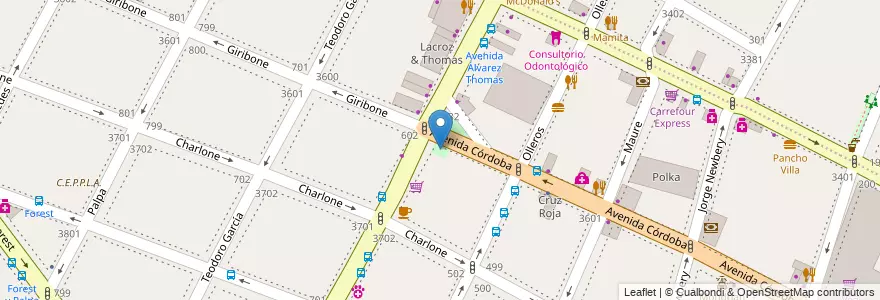 Mapa de ubicacion de Plazoleta Colonia Esperanza, Chacarita en Argentinien, Ciudad Autónoma De Buenos Aires, Buenos Aires, Comuna 15.
