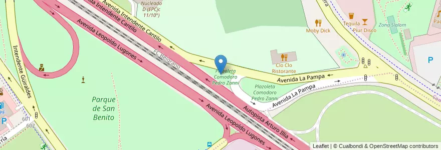 Mapa de ubicacion de Plazoleta Comodoro Pedro Zanni, Belgrano en アルゼンチン, Ciudad Autónoma De Buenos Aires, ブエノスアイレス, Comuna 13.