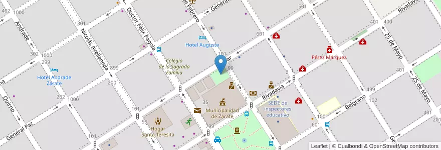Mapa de ubicacion de Plazoleta Constancio C. Vigil en アルゼンチン, ブエノスアイレス州, Partido De Zárate.
