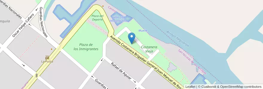 Mapa de ubicacion de Plazoleta Crucero A.R.A. General Belgrano en Argentina, Buenos Aires, Partido De San Nicolás, San Nicolás De Los Arroyos.