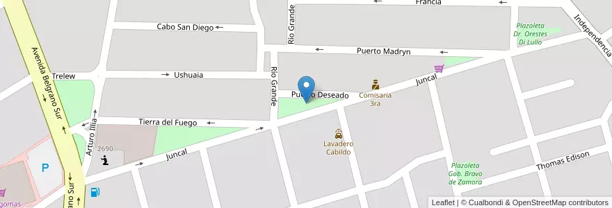 Mapa de ubicacion de Plazoleta Cruz Roja Argentina en آرژانتین, Santiago Del Estero, Departamento Capital, Santiago Del Estero.