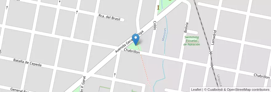 Mapa de ubicacion de Plazoleta de la Cooperación en 阿根廷, 恩特雷里奥斯省, Departamento Concordia, Distrito Suburbios, Concordia, Concordia.