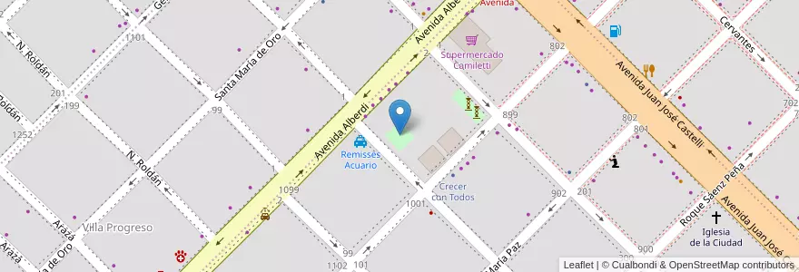 Mapa de ubicacion de Plazoleta de la Democracia en 아르헨티나, Chaco, Departamento San Fernando, Resistencia, Resistencia.