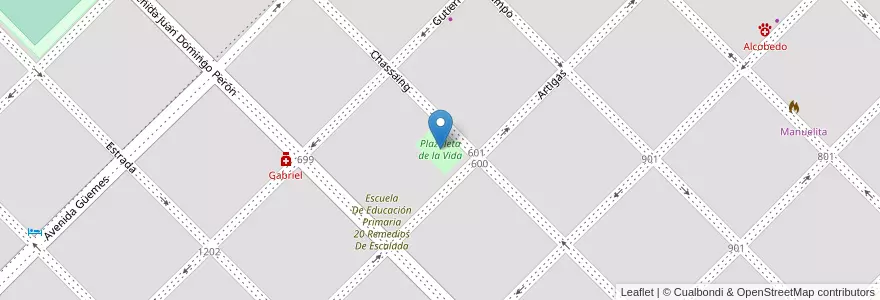 Mapa de ubicacion de Plazoleta de la Vida en Arjantin, Buenos Aires, Partido De Pehuajó, Pehuajó.