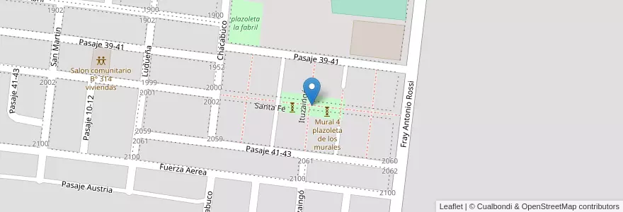 Mapa de ubicacion de Plazoleta de los murales - Barrio 374 Viviendas en アルゼンチン, サンタフェ州, Departamento General Obligado, Municipio De Reconquista, Reconquista.