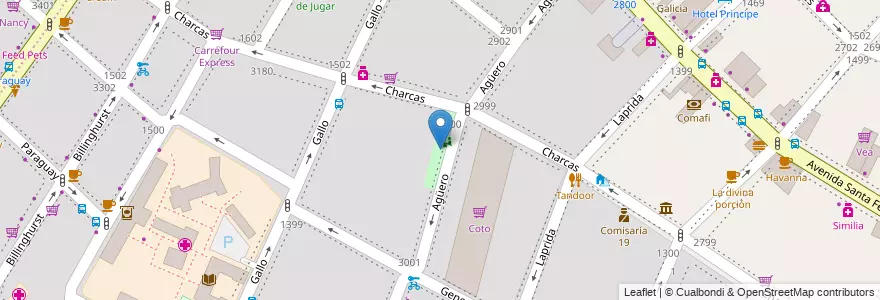 Mapa de ubicacion de Plazoleta del Arbol, Recoleta en アルゼンチン, Ciudad Autónoma De Buenos Aires, Comuna 2, ブエノスアイレス.
