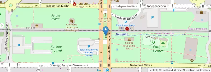 Mapa de ubicacion de Plazoleta del Centenario en Argentina, Chile, Neuquén, Departamento Confluencia, Municipio De Neuquén, Neuquén.