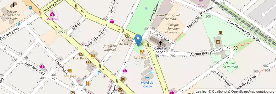 Mapa de ubicacion de Plazoleta del Fundador en 아르헨티나, 부에노스아이레스주, Partido De San Isidro, San Isidro.