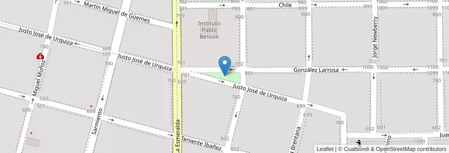 Mapa de ubicacion de Plazoleta del Tango en الأرجنتين, تشيلي, ريو نيغرو, Cipolletti, Departamento General Roca.