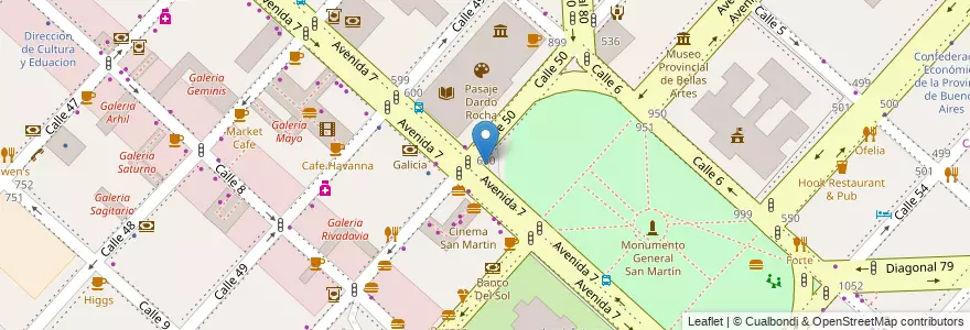 Mapa de ubicacion de Plazoleta Doctor Alfredo Lorenzo Palacios, Casco Urbano en Arjantin, Buenos Aires, Partido De La Plata, La Plata.