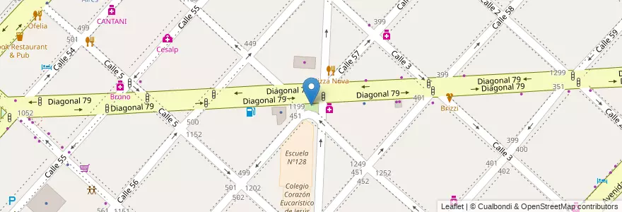 Mapa de ubicacion de Plazoleta Doctor Arturo M. Jauretche, Casco Urbano en アルゼンチン, ブエノスアイレス州, Partido De La Plata, La Plata.