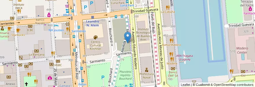 Mapa de ubicacion de Plazoleta Doctor Carlos A. Erro, Puerto Madero en الأرجنتين, Ciudad Autónoma De Buenos Aires, Comuna 1, Buenos Aires.