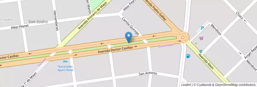 Mapa de ubicacion de Plazoleta Doctor Casillas en Arjantin, Entre Ríos, Departamento Federación, Distrito Mandisoví, Chajarí.