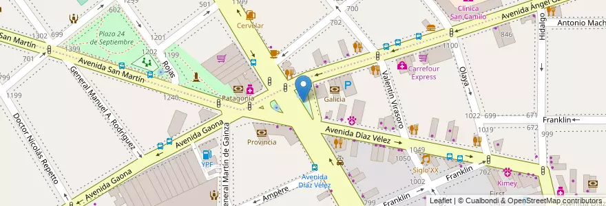 Mapa de ubicacion de Plazoleta Doctor Enrique Telémaco Susini, Caballito en Arjantin, Ciudad Autónoma De Buenos Aires, Buenos Aires, Comuna 6.