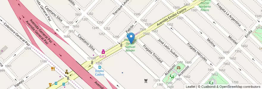 Mapa de ubicacion de Plazoleta Doctor Samuel Bender, Mataderos en アルゼンチン, Ciudad Autónoma De Buenos Aires, ブエノスアイレス.