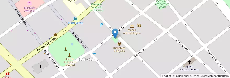 Mapa de ubicacion de Plazoleta Dr. Antonio Castiglione en Argentinien, Santiago Del Estero, Departamento Capital, Santiago Del Estero.