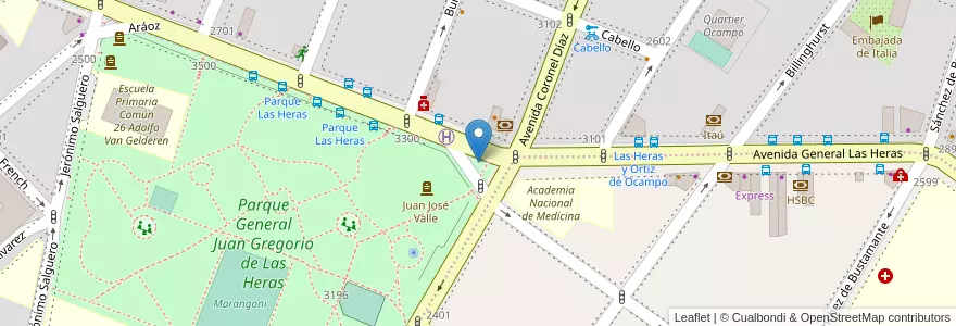 Mapa de ubicacion de Plazoleta Dr. Mariano R. Castex, Palermo en آرژانتین, Ciudad Autónoma De Buenos Aires, Comuna 2, Buenos Aires.