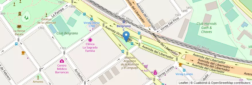 Mapa de ubicacion de Plazoleta Eduardo Olivera, Belgrano en Argentine, Ciudad Autónoma De Buenos Aires, Buenos Aires, Comuna 13.